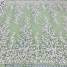 1 Yard Beaded and Corded Bridal Fabric Lace Embroidered on Polyester Net Mesh
