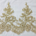 Embroidered Lace Trim Floral Corded Scalloped Edge 11"