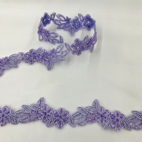 Beaded Corded Lace Trim