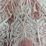 Beaded Corded Bridal Lace Fabric 58" Wide