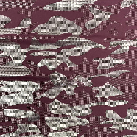 GI Jane Foil Printed Superflex Nylon Spandex Fabric - Metallic Camouflage Foil Print, 56" Width (1 Yard)
