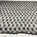 Beaded Lace Fabric on Polyester Net Mesh