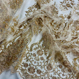 Beaded Corded Bridal Lace Mesh