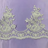 Embroidered Corded Lace Trim Ivory