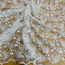 Beaded Corded Bridal Lace Fabric 51" Wide