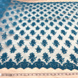 Embroidered Corded Bridal Lace Turquoise