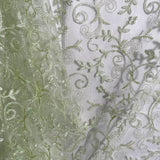 Embroidered Lace Polyester Fabric - Floral Mesh, 52" Width (1 Yard)