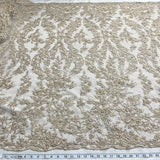 1 Yard Beaded Lace Fabric Embroidered 100 Percent Polyester Net Mesh 54 inch Width