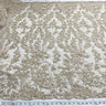 1 Yard Beaded Lace Fabric Embroidered 100 Percent Polyester Net Mesh 54 inch Width