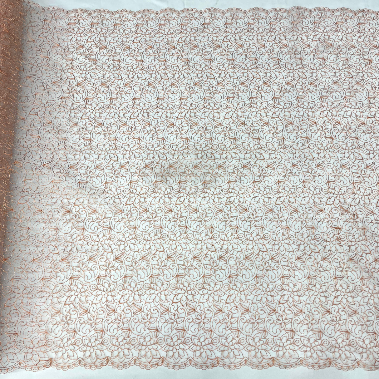 Corded Bridal Lace Fabric 54" Polyester Net Mesh