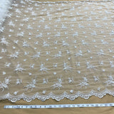 1 Yard Elegant Beaded Lace Fabric Embroidered on Polyester Net Mesh – 54"