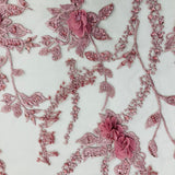Beaded 3D Floral Lace Fabric 48" Wide