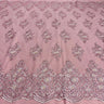 Beaded Corded Lace Fabric - Scalloped Embroidered Metallic Lace, 54" Width (1 Yard)