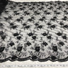 Beaded Lace Fabric Embroidered On 100 Percent Polyester Net Mesh - Black, 52" Width (1 Yard)