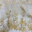 Beaded Lace Fabric Embroidered Mesh