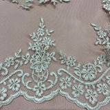 Beaded Corded Floral Lace Trimming