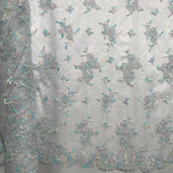 Corded Bridal Lace Fabric on Polyester Net Mesh