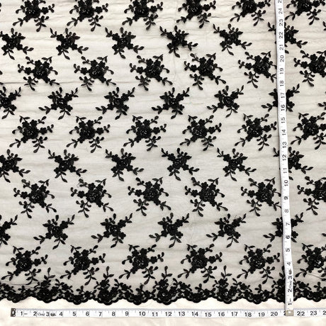 Beaded Corded Bridal Lace Fabric 52" Wide
