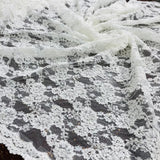 Corded Bridal Lace Fabric 54" Floral Embroidered Net Mesh