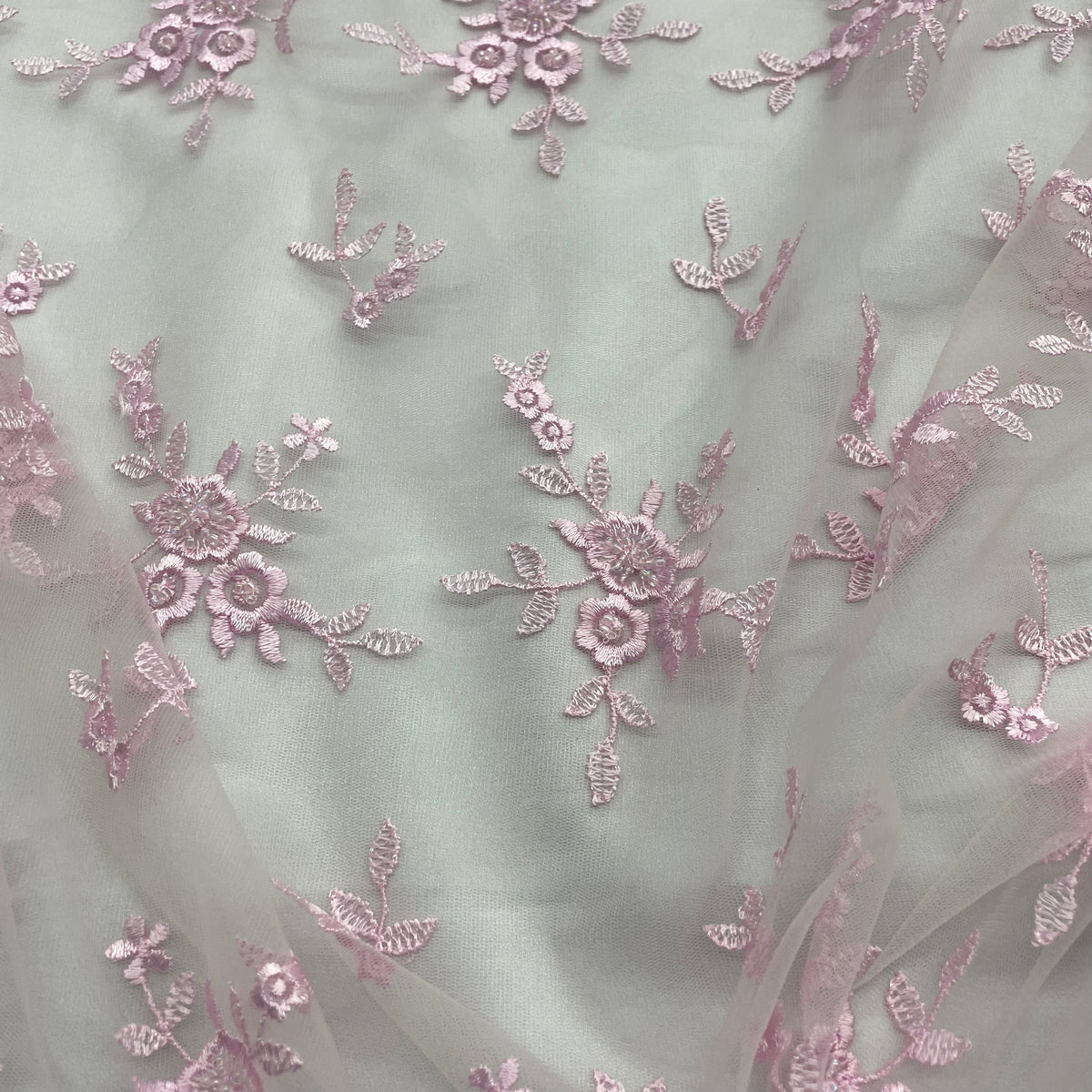 1 Yard Elegant Beaded Lace Mesh Embroidery Fabric 100% Polyester Formal Couture for Wedding & Fashion Design