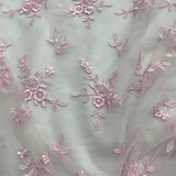 1 Yard Elegant Beaded Lace Mesh Embroidery Fabric 100% Polyester Formal Couture for Wedding & Fashion Design