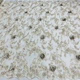 3D Floral Beaded Lace Mesh