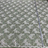 1 Yard Regal Beaded and Corded Lace Fabric Embroidered on Polyester Net Mesh