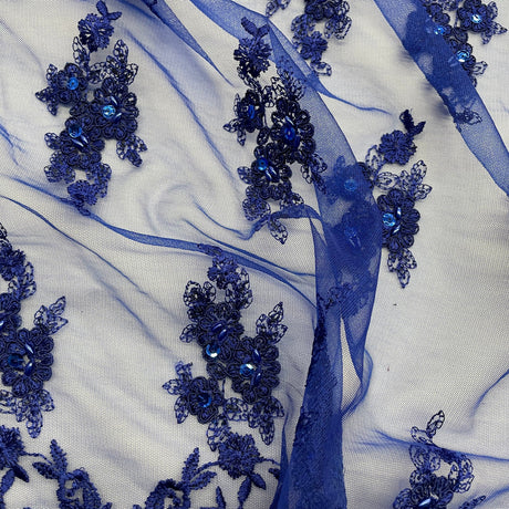Beaded Corded Lace Fabric 53" Wide