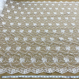 Corded Bridal Lace Fabric 100% Polyester Net Mesh 52"