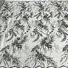 1 Yard Beaded Rhinestone 3D Floral Lace Fabric Embroidered 100 Percent Polyester Net Mesh 50 inch Width