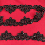 Beaded Corded Lace Trim on Organza