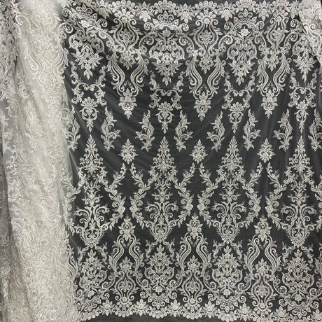 Beaded Sequined Lace Fabric