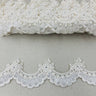 Beaded Corded Lace Trim 2" White & Ivory