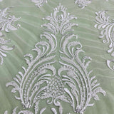 1 Yard Beaded Lace Fabric Embroidered on 100% Polyester Net Mesh, 5 Colors