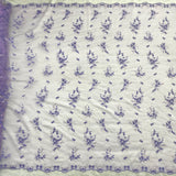 Beaded Lace Fabric Embroidered On 100 Percent Polyester Net Mesh - Yellow, Lilac, Brown/Orange, 54" Width (1 Yard)