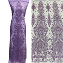 Beaded Embroidered Lace Mesh Royal Blue