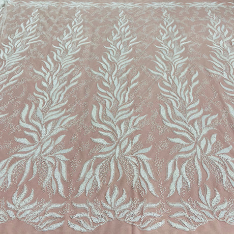 Beaded Corded Bridal Lace Fabric 58" Wide