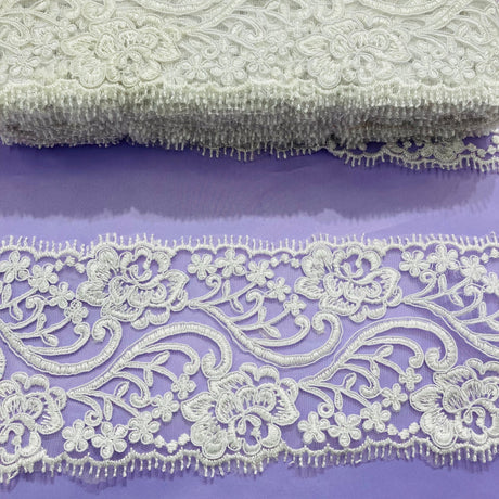 Embroidered Corded Lace Trim