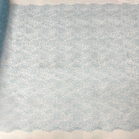 Corded Bridal Lace Fabric Embroidered Net Mesh