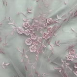 Beaded Lace Fabric on Polyester Net Mesh