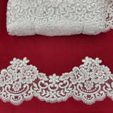 Corded Lace Trimming Embroidered 100% Polyester Net Mesh 6"