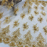 Beaded Lace Fabric on Polyester Net Mesh 50"