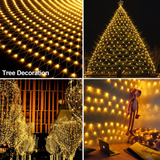 LED Net String Lights, 3m×2m Christmas Net Lights, 96/192 LEDs IP44 Waterproof Connectable Outdoor Mesh