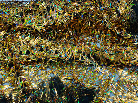 Swords Design Iridescent Sequins Polyester Fabric - Iridescent Sequin Mesh, 52" Width (1 Yard)
