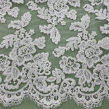 Beaded & Corded Bridal Lace Fabric Embroidered on 100% Polyester Net Mesh – Lace USA