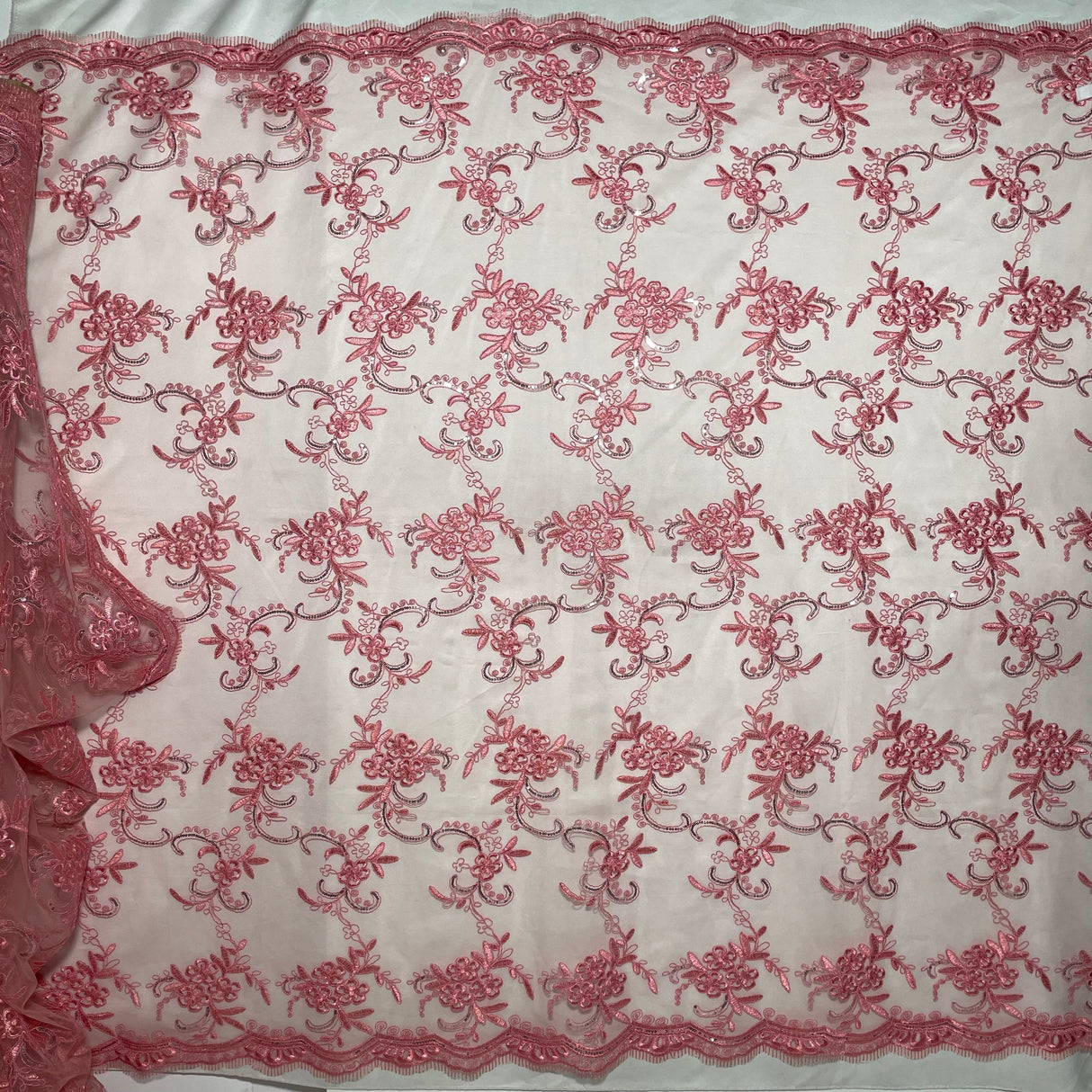 Sequined Corded Lace Fabric 54" Wide