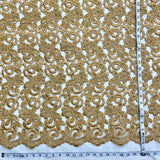 Beaded Corded Bridal Lace Ivory Mesh