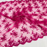 1 Yard - Corded Bridal Lace Fabric Embroidered on 100% Polyester Net Mesh - Ivory with Silver - 56"