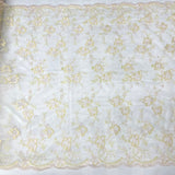 Lace USA 100 Percent Polyester Net Mesh Fabric - Embroidered Lace, 51" Width (1 Yard)