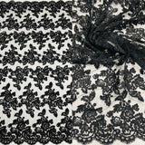 Corded Bridal Lace Embroidered Net Mesh